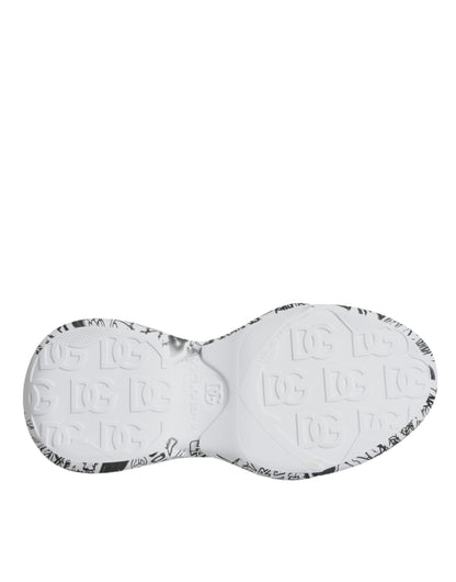 Dolce & Gabbana White Black Graffiti Daymaster Sneakers Shoes by Dolce & Gabbana