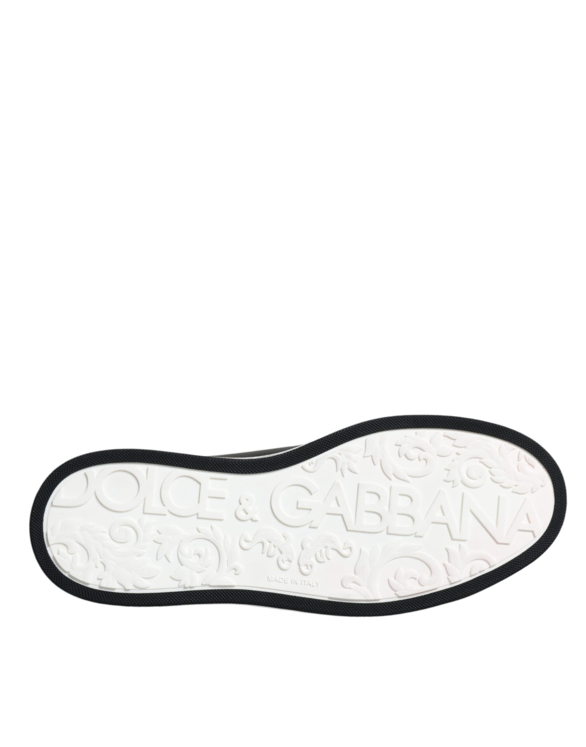 Dolce & Gabbana Black Leather Low Top Men Sneakers Shoes by Dolce & Gabbana