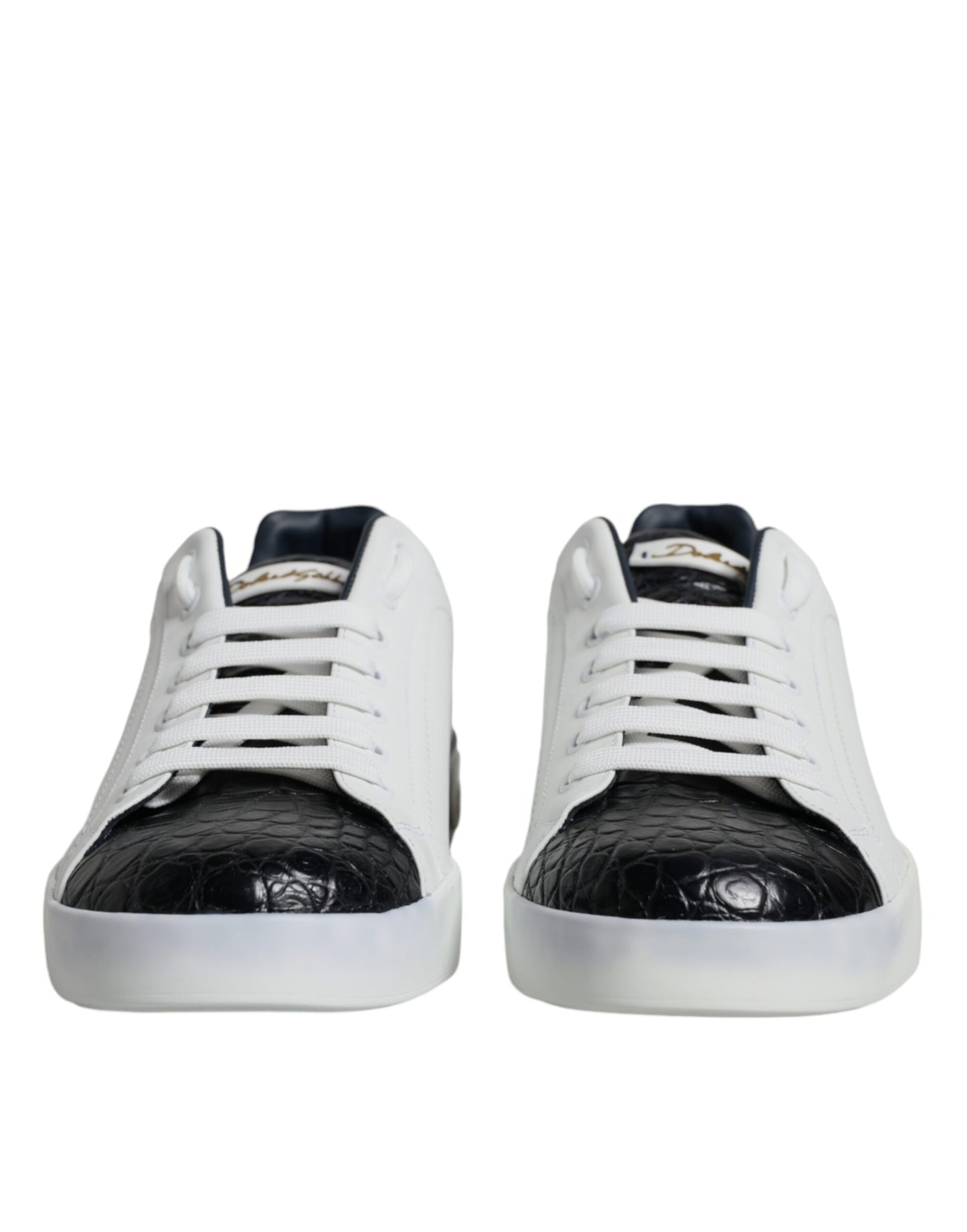 Dolce & Gabbana White Leather Logo Portofino Sneaker Shoes by Dolce & Gabbana