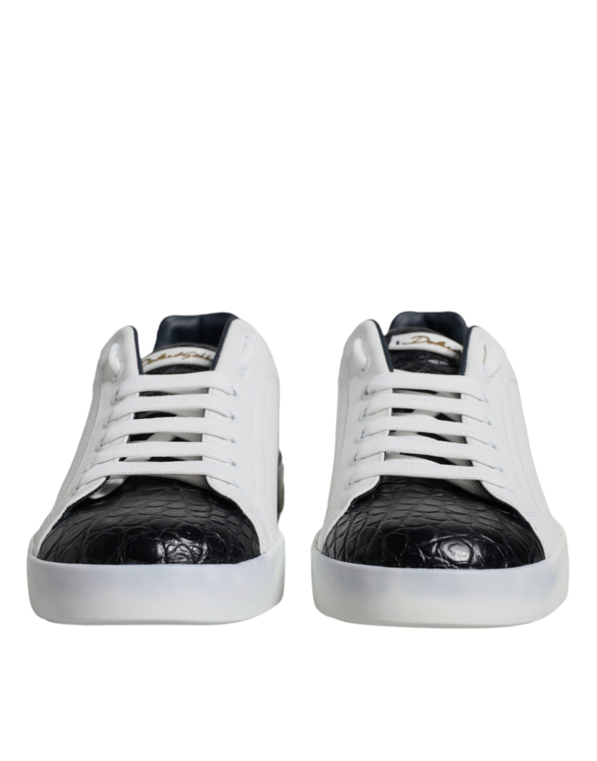 Dolce & Gabbana White Leather Logo Portofino Sneaker Shoes by Dolce & Gabbana