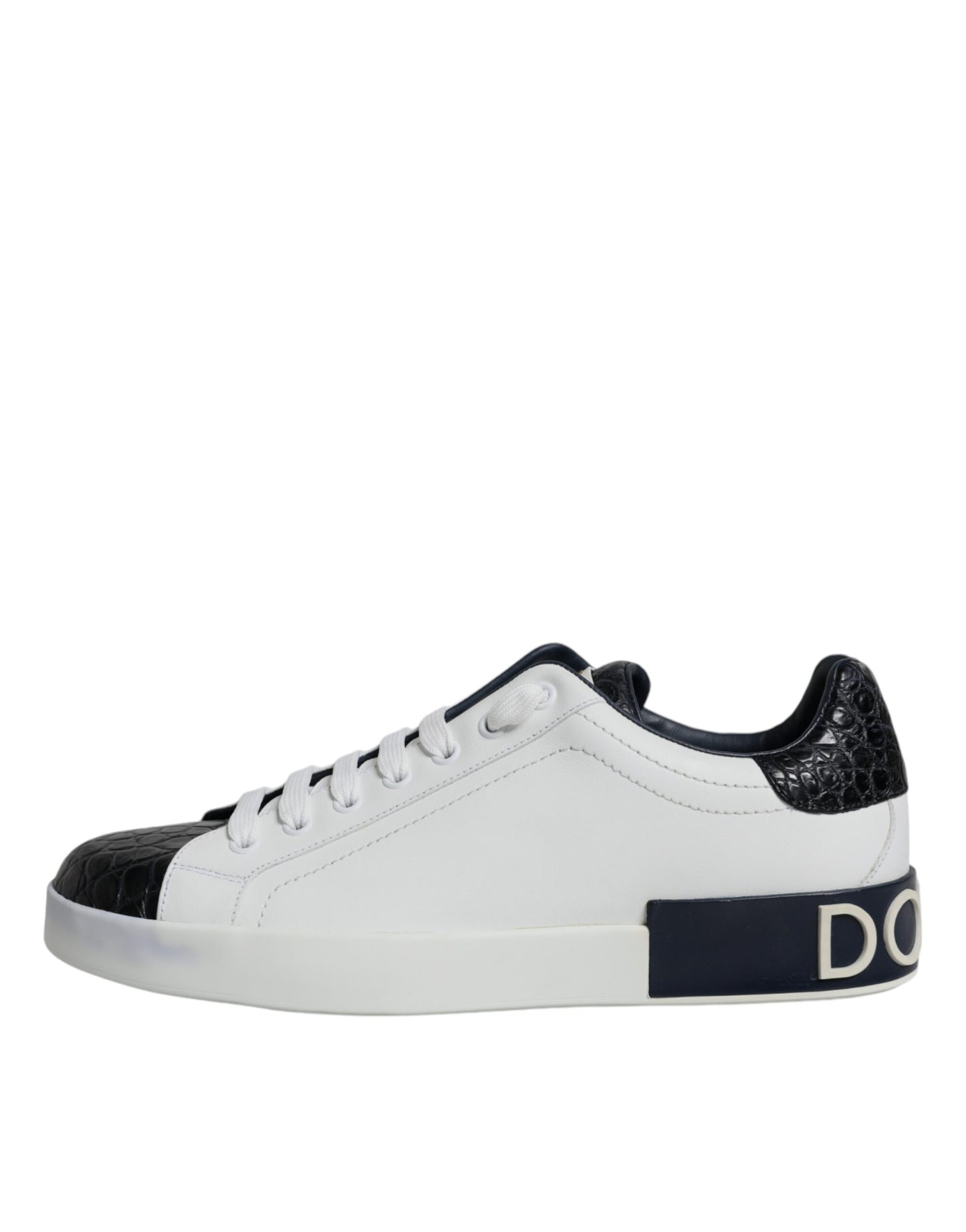 Dolce & Gabbana White Leather Logo Portofino Sneaker Shoes by Dolce & Gabbana