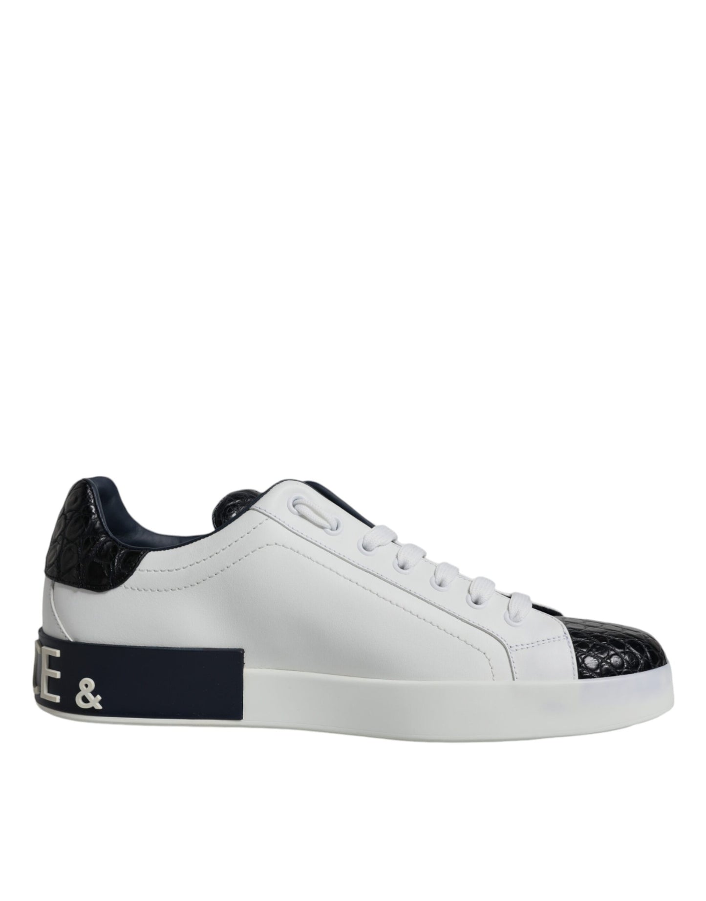 Dolce & Gabbana White Leather Logo Portofino Sneaker Shoes by Dolce & Gabbana