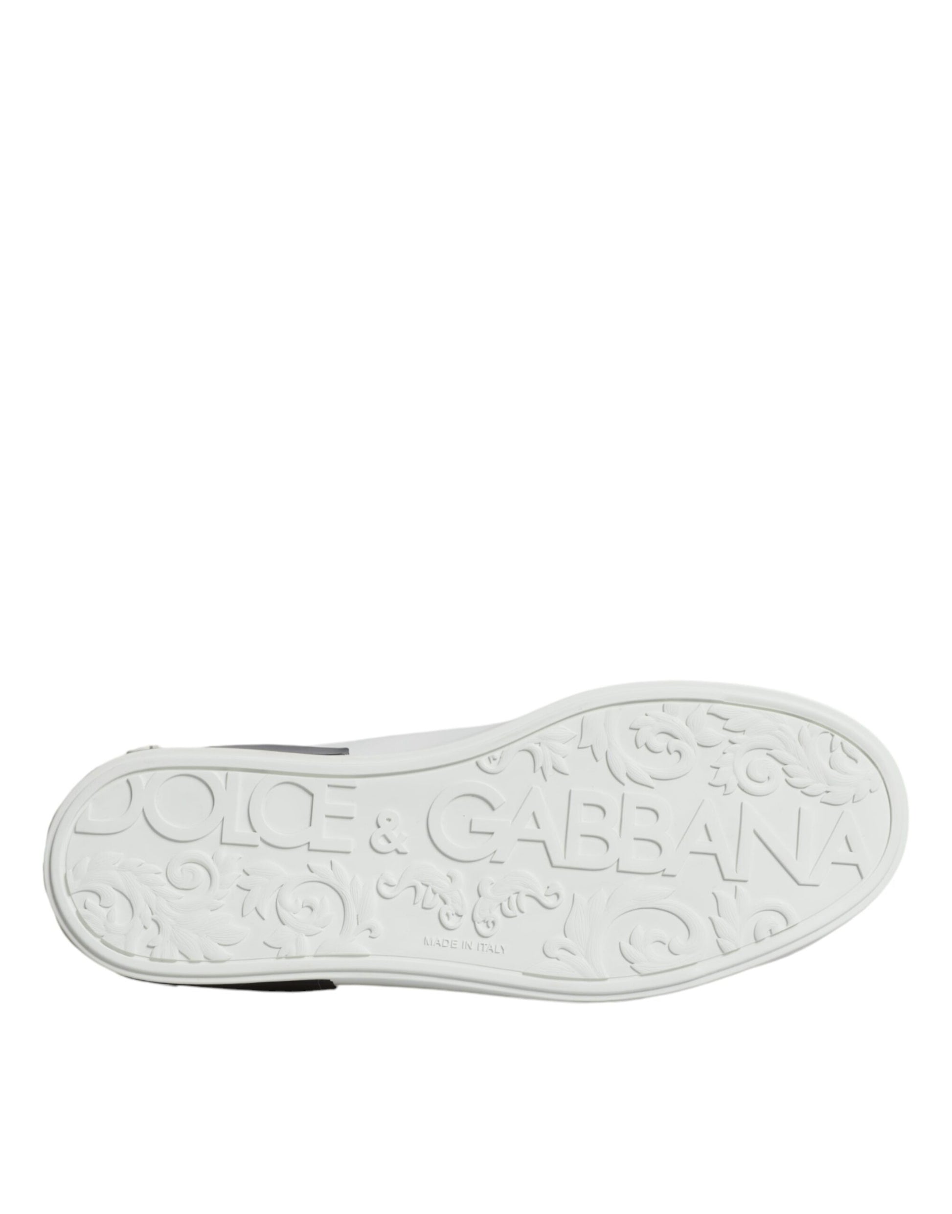 Dolce & Gabbana White Leather Logo Portofino Sneaker Shoes by Dolce & Gabbana
