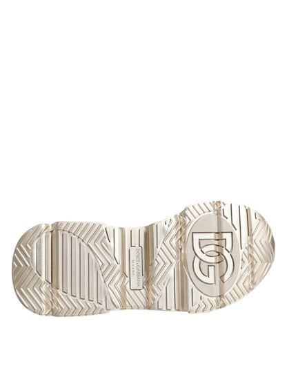 Dolce & Gabbana Gold Sequin Iridiscent Daymaster Sneakers Shoes by Dolce & Gabbana
