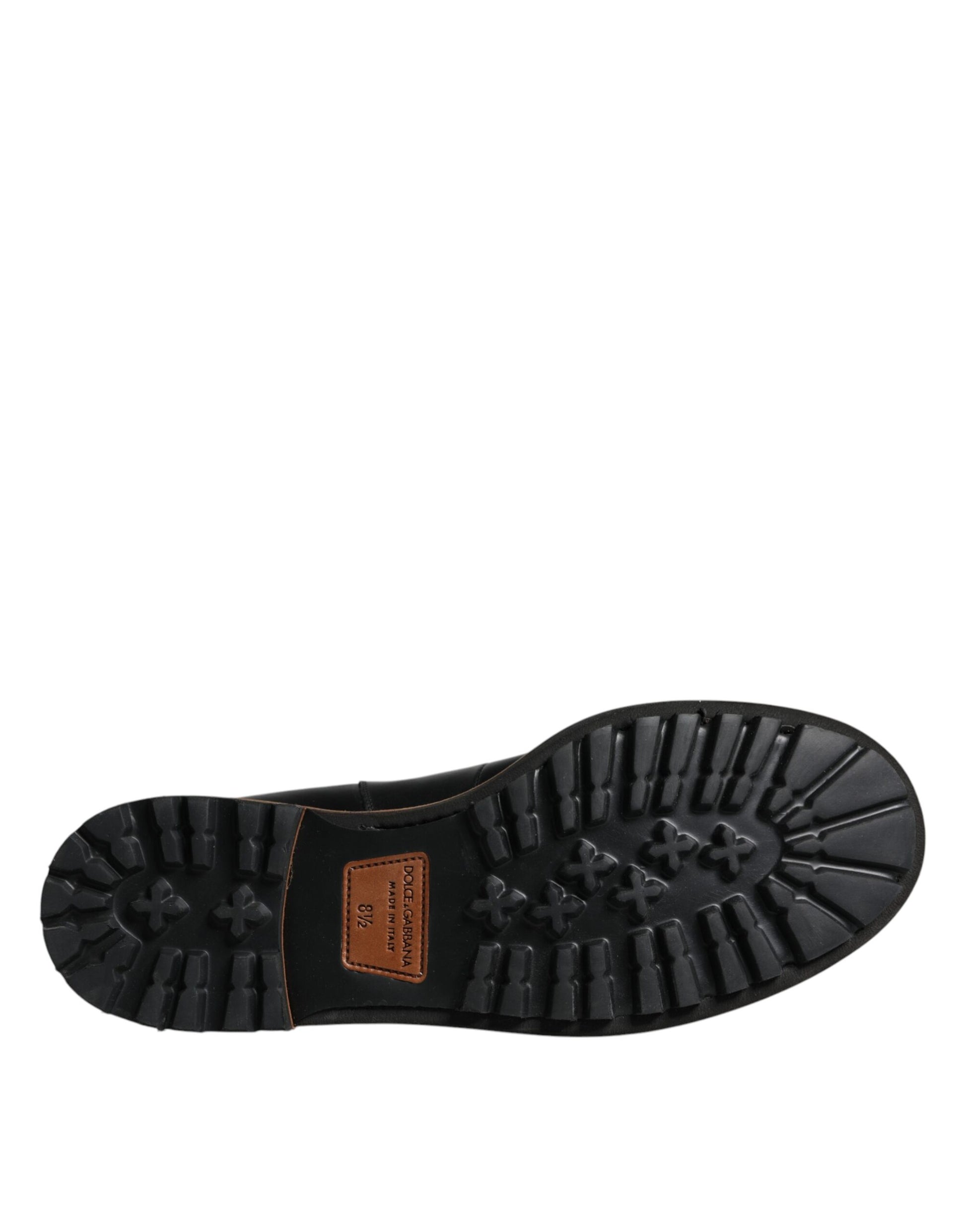 Dolce & Gabbana Black Leather Chelsea Mid Calf Men Boots Shoes by Dolce & Gabbana