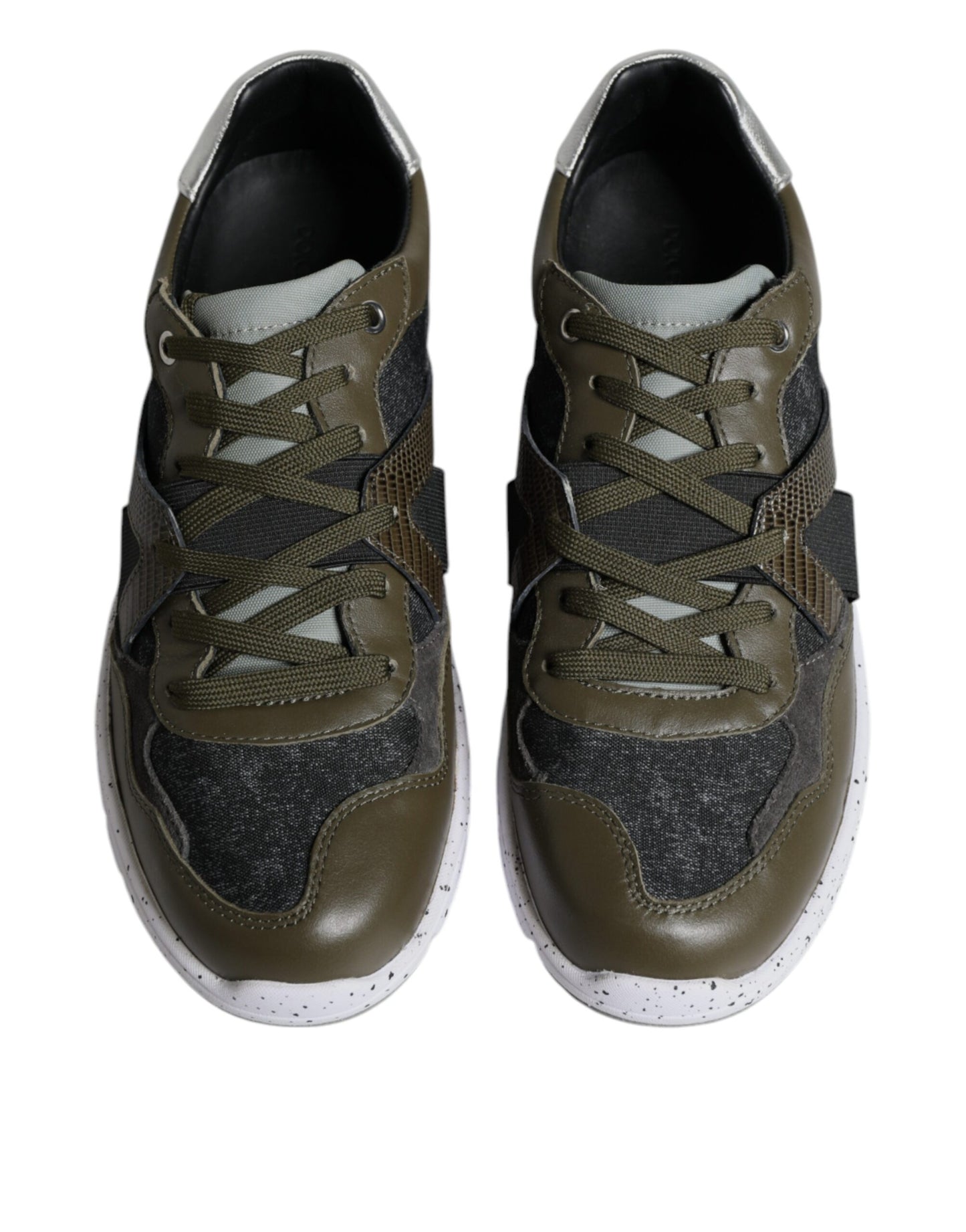 Dolce & Gabbana Multicolor Canvas Leather Low Top Sneaker Shoes by Dolce & Gabbana
