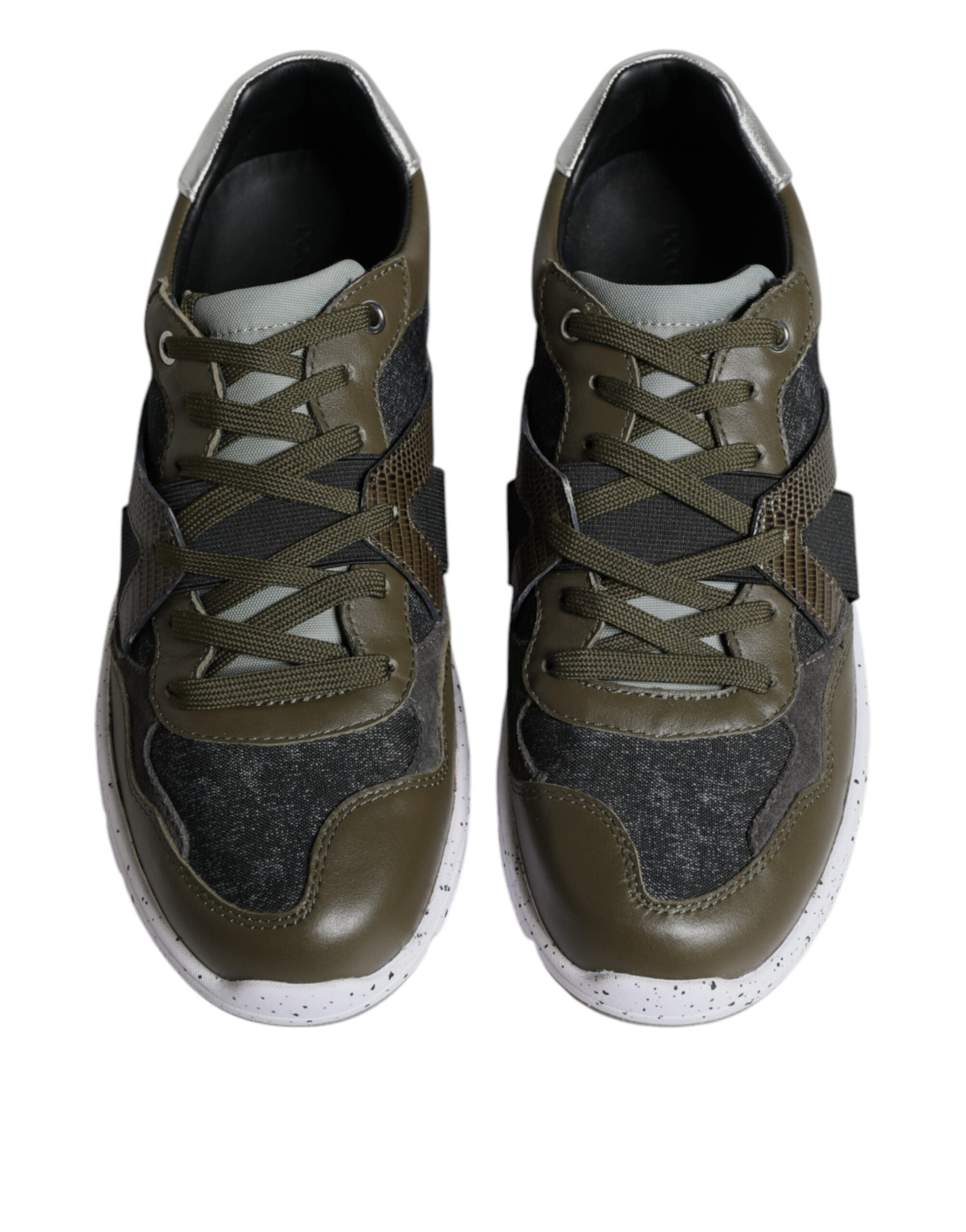 Dolce & Gabbana Multicolor Canvas Leather Low Top Sneaker Shoes by Dolce & Gabbana