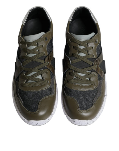 Dolce & Gabbana Multicolor Canvas Leather Low Top Sneaker Shoes by Dolce & Gabbana