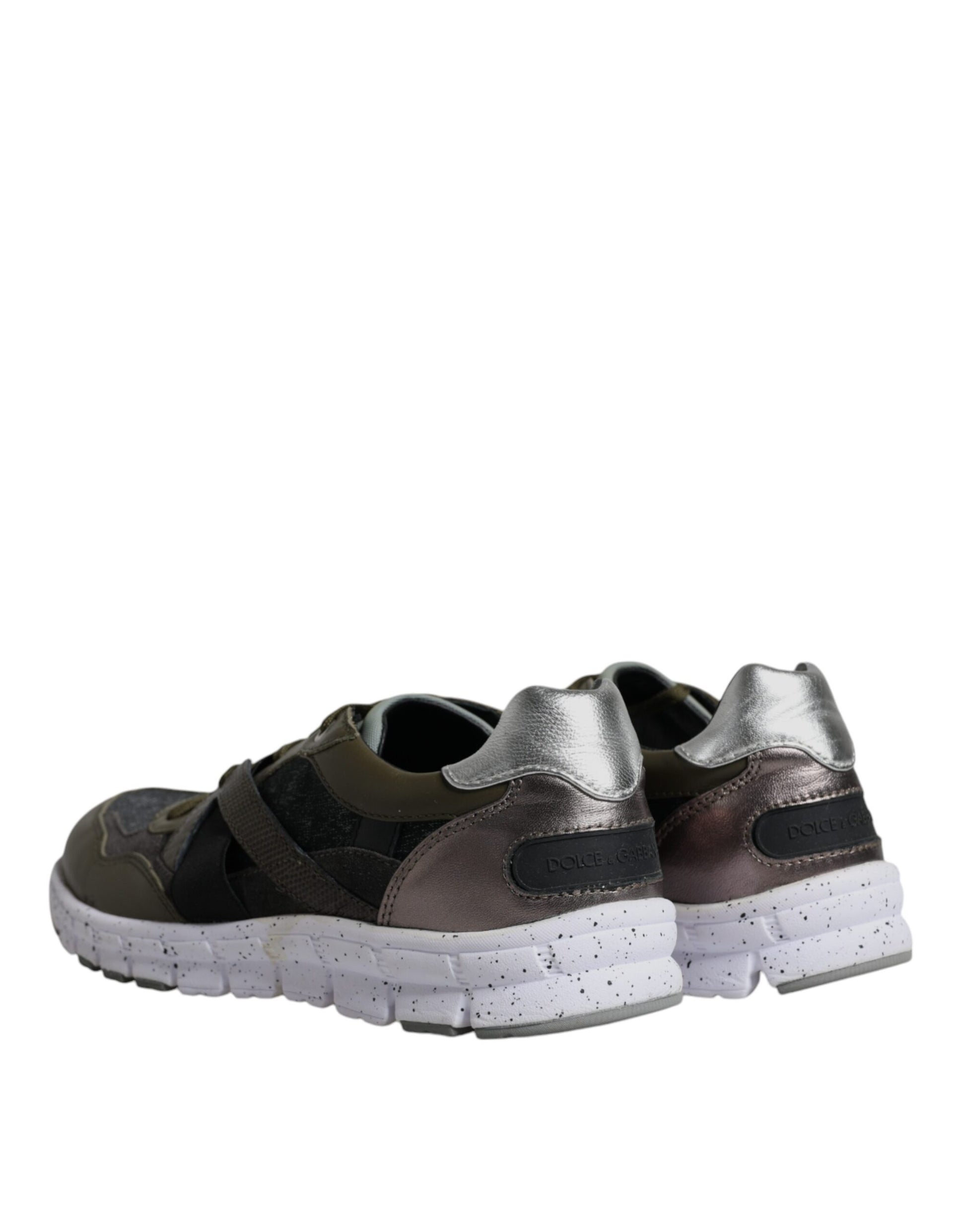 Dolce & Gabbana Multicolor Canvas Leather Low Top Sneaker Shoes by Dolce & Gabbana