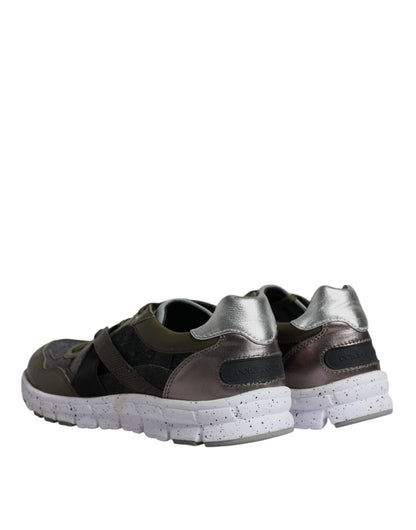 Dolce & Gabbana Multicolor Canvas Leather Low Top Sneaker Shoes by Dolce & Gabbana