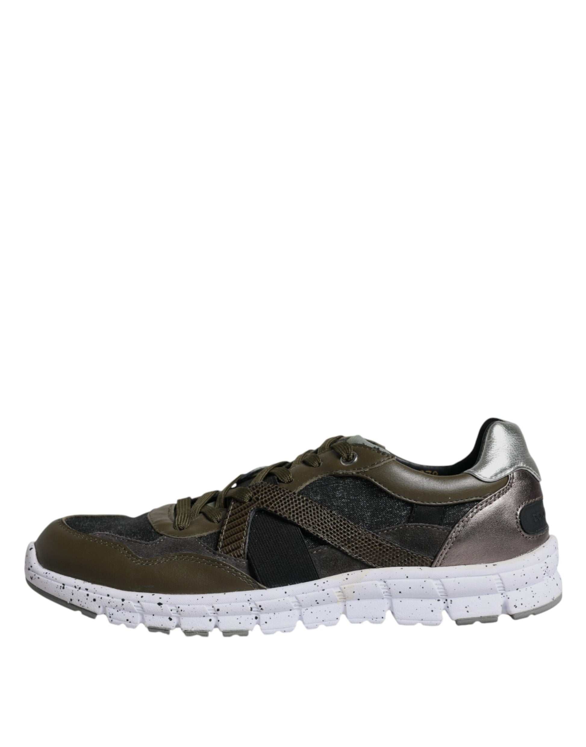 Dolce & Gabbana Multicolor Canvas Leather Low Top Sneaker Shoes by Dolce & Gabbana