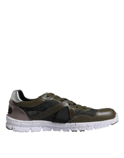 Dolce & Gabbana Multicolor Canvas Leather Low Top Sneaker Shoes by Dolce & Gabbana
