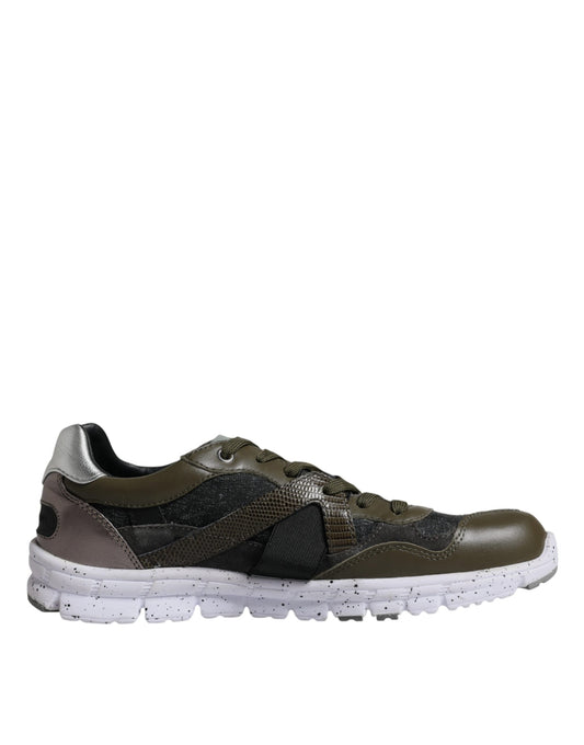 Dolce & Gabbana Multicolor Canvas Leather Low Top Sneaker Shoes by Dolce & Gabbana