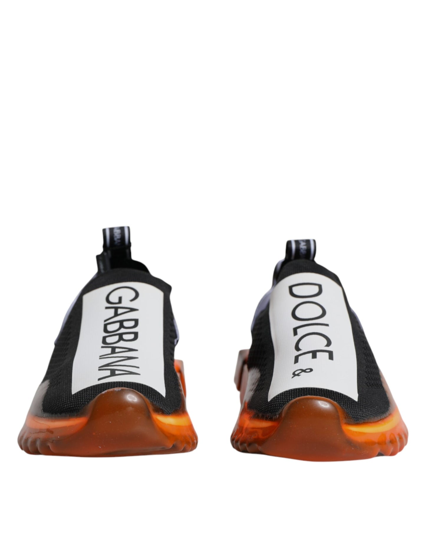 Dolce & Gabbana Black Orange Sorrento Slip On Sneakers Shoes by Dolce & Gabbana