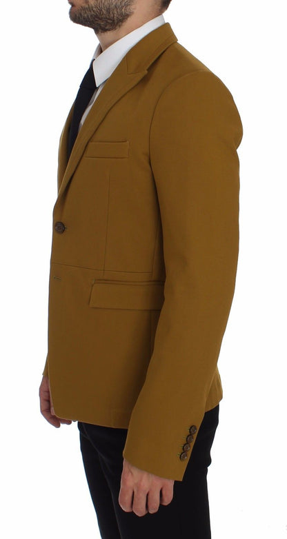 Blazer décontracté élégant en coton mélangé jaune Dolce &amp; Gabbana
