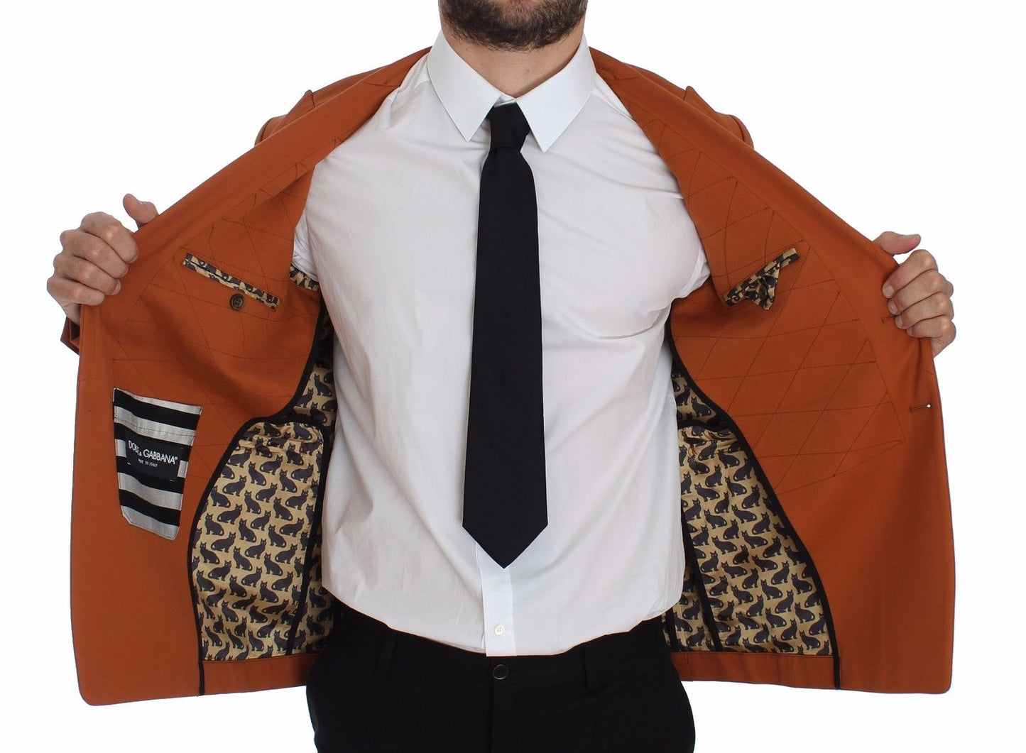Blazer décontracté orange élégant en coton mélangé Dolce &amp; Gabbana