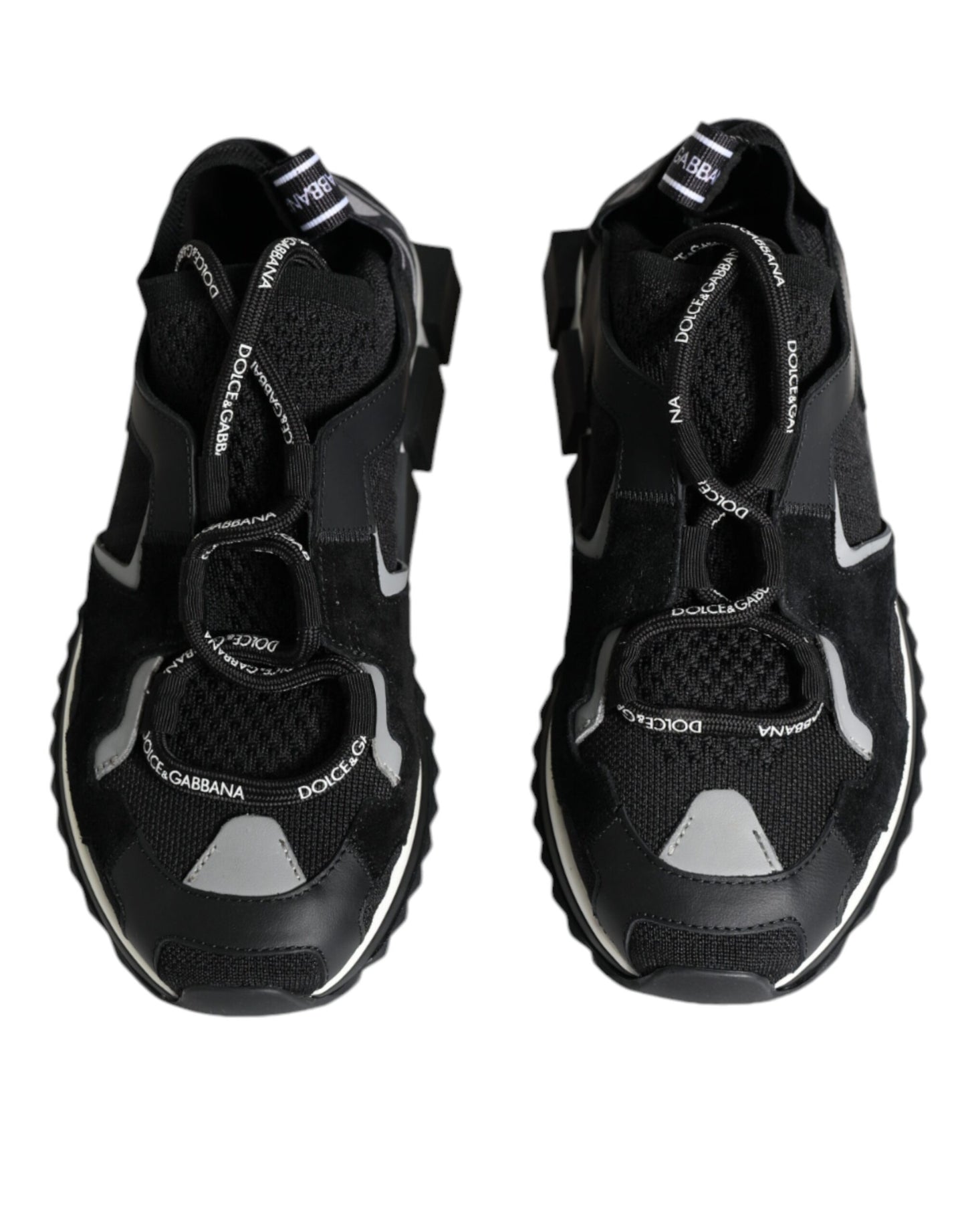 Dolce & Gabbana Black Mesh Sorrento Trekking Sneakers Shoes by Dolce & Gabbana
