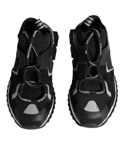 Dolce & Gabbana Black Mesh Sorrento Trekking Sneakers Shoes by Dolce & Gabbana