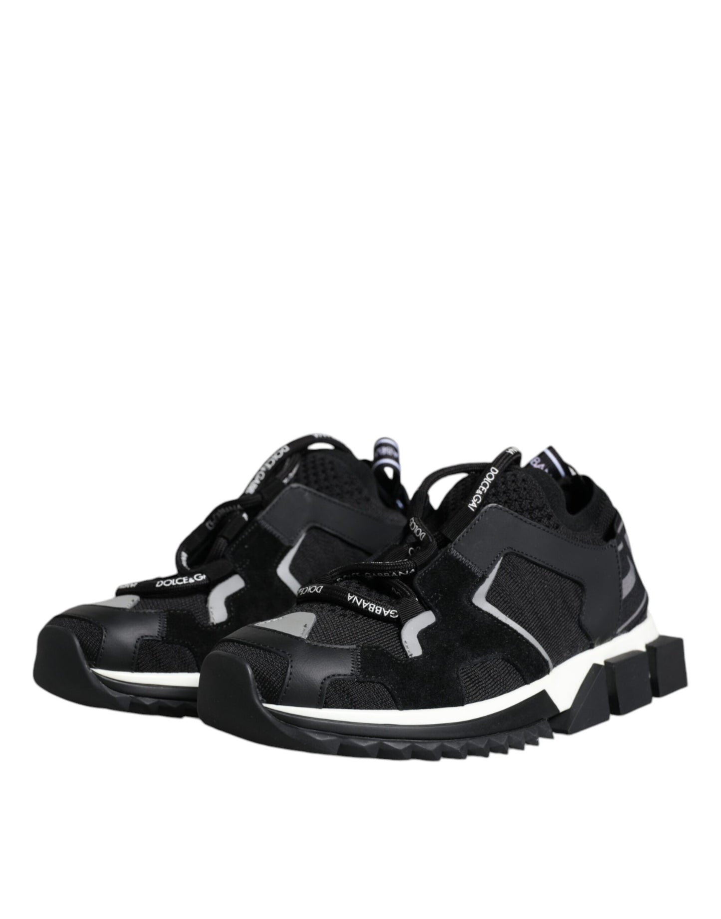 Dolce & Gabbana Black Mesh Sorrento Trekking Sneakers Shoes by Dolce & Gabbana