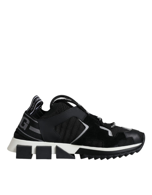 Dolce & Gabbana Black Mesh Sorrento Trekking Sneakers Shoes by Dolce & Gabbana