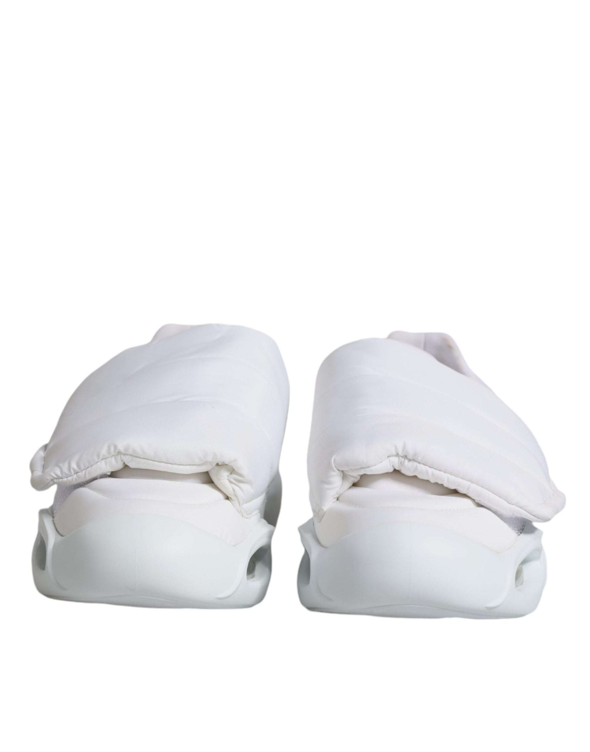 Dolce & Gabbana White Padded Fabric Low Top Sneakers Shoes by Dolce & Gabbana