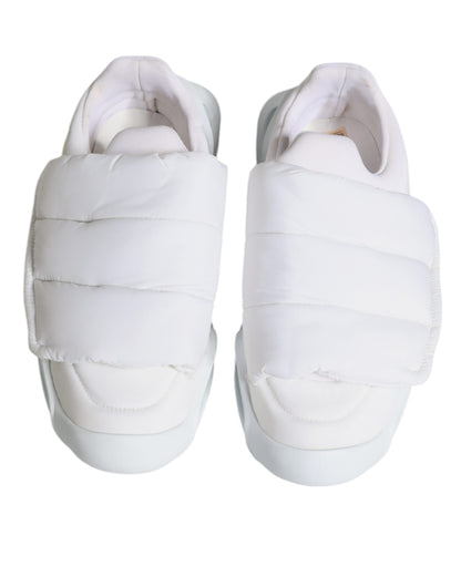 Dolce & Gabbana White Padded Fabric Low Top Sneakers Shoes by Dolce & Gabbana