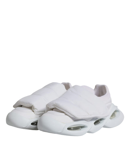 Dolce & Gabbana White Padded Fabric Low Top Sneakers Shoes by Dolce & Gabbana