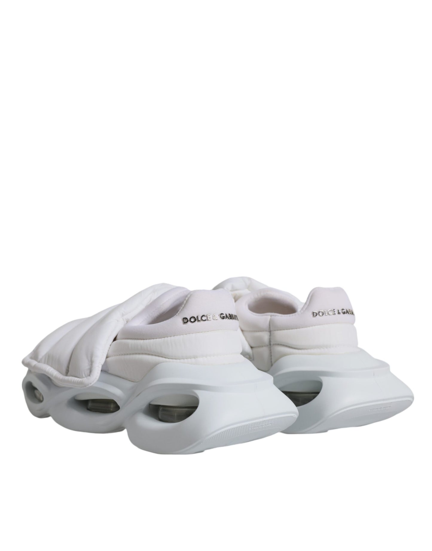 Dolce & Gabbana White Padded Fabric Low Top Sneakers Shoes by Dolce & Gabbana