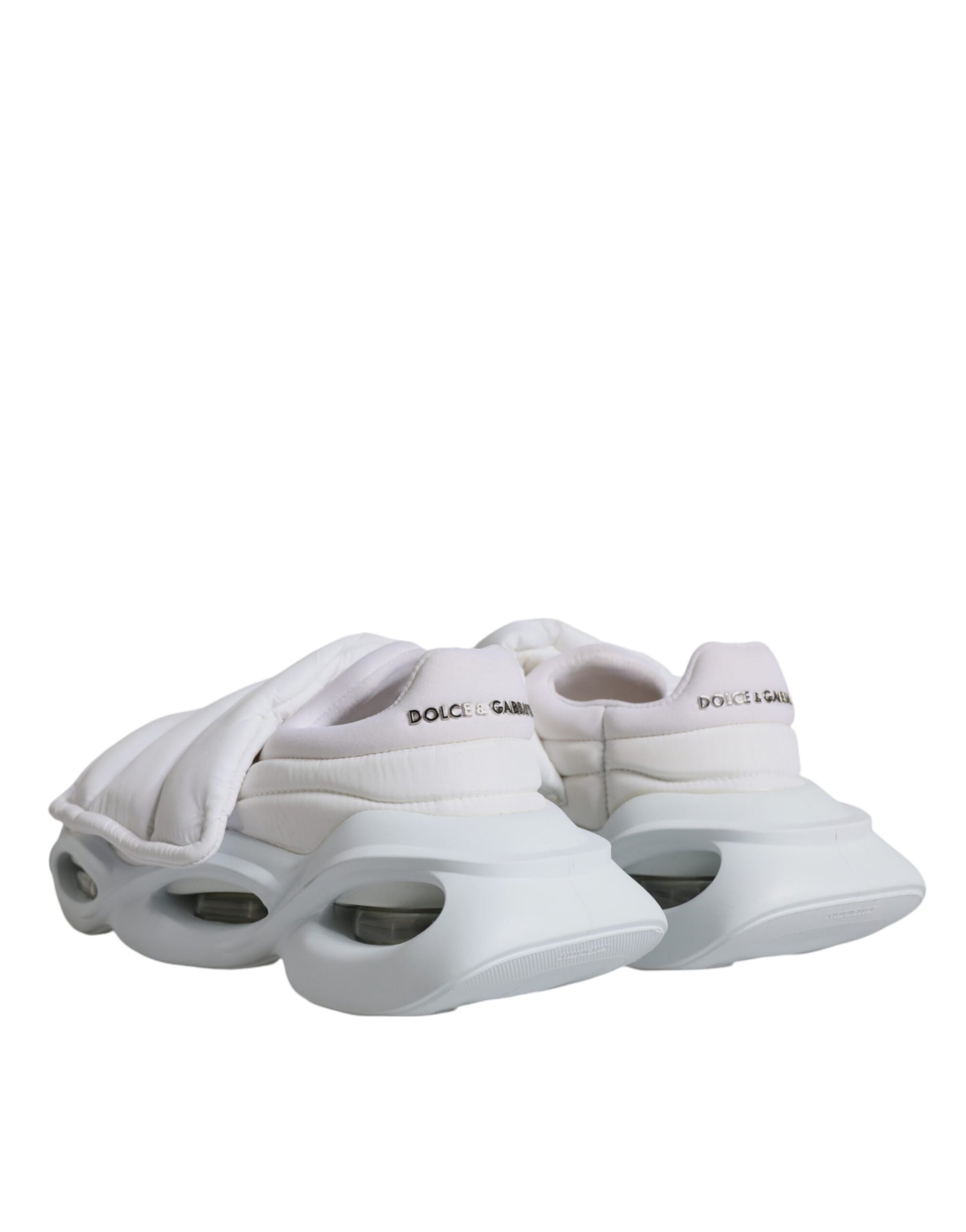 Dolce & Gabbana White Padded Fabric Low Top Sneakers Shoes by Dolce & Gabbana
