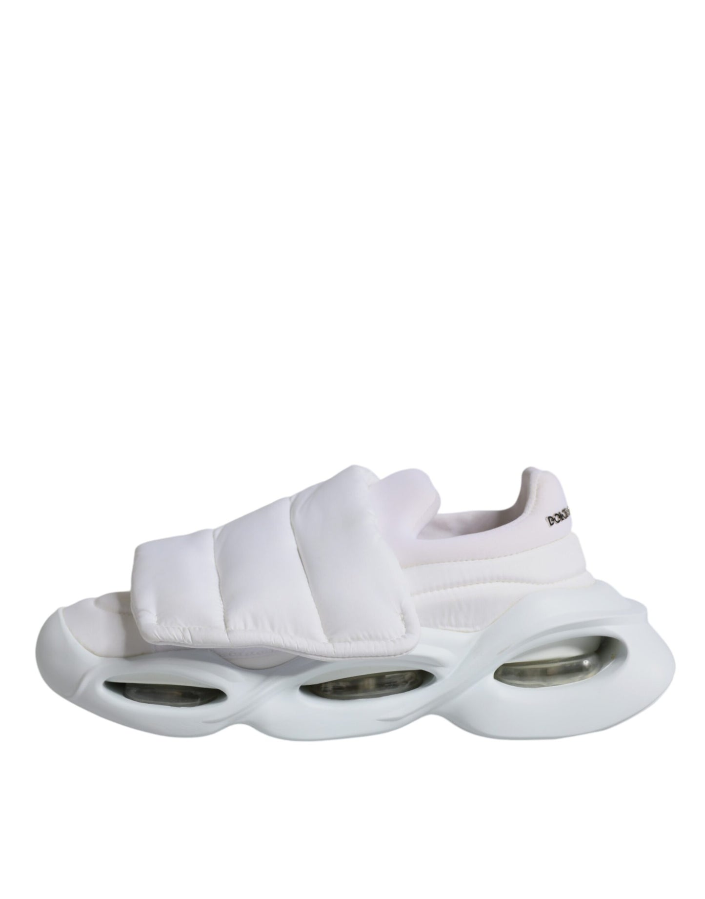 Dolce & Gabbana White Padded Fabric Low Top Sneakers Shoes by Dolce & Gabbana