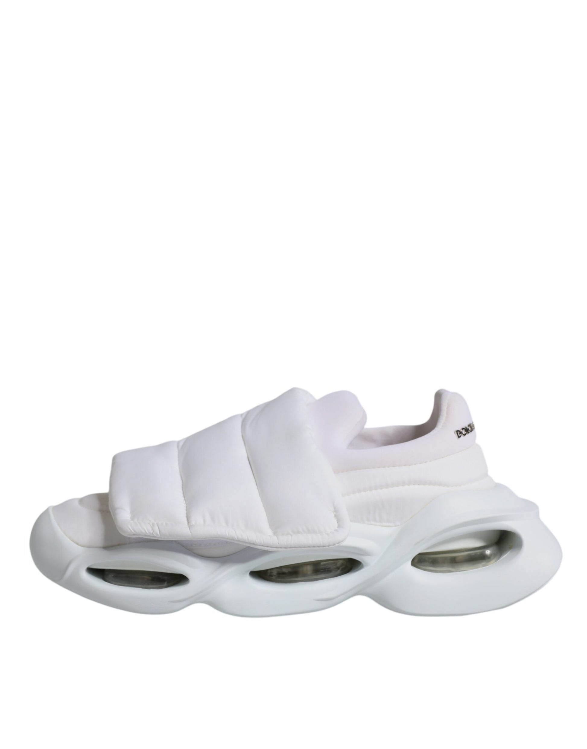 Dolce & Gabbana White Padded Fabric Low Top Sneakers Shoes by Dolce & Gabbana