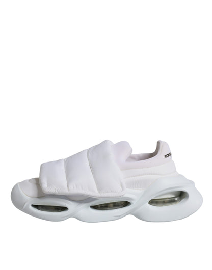 Dolce & Gabbana White Padded Fabric Low Top Sneakers Shoes by Dolce & Gabbana