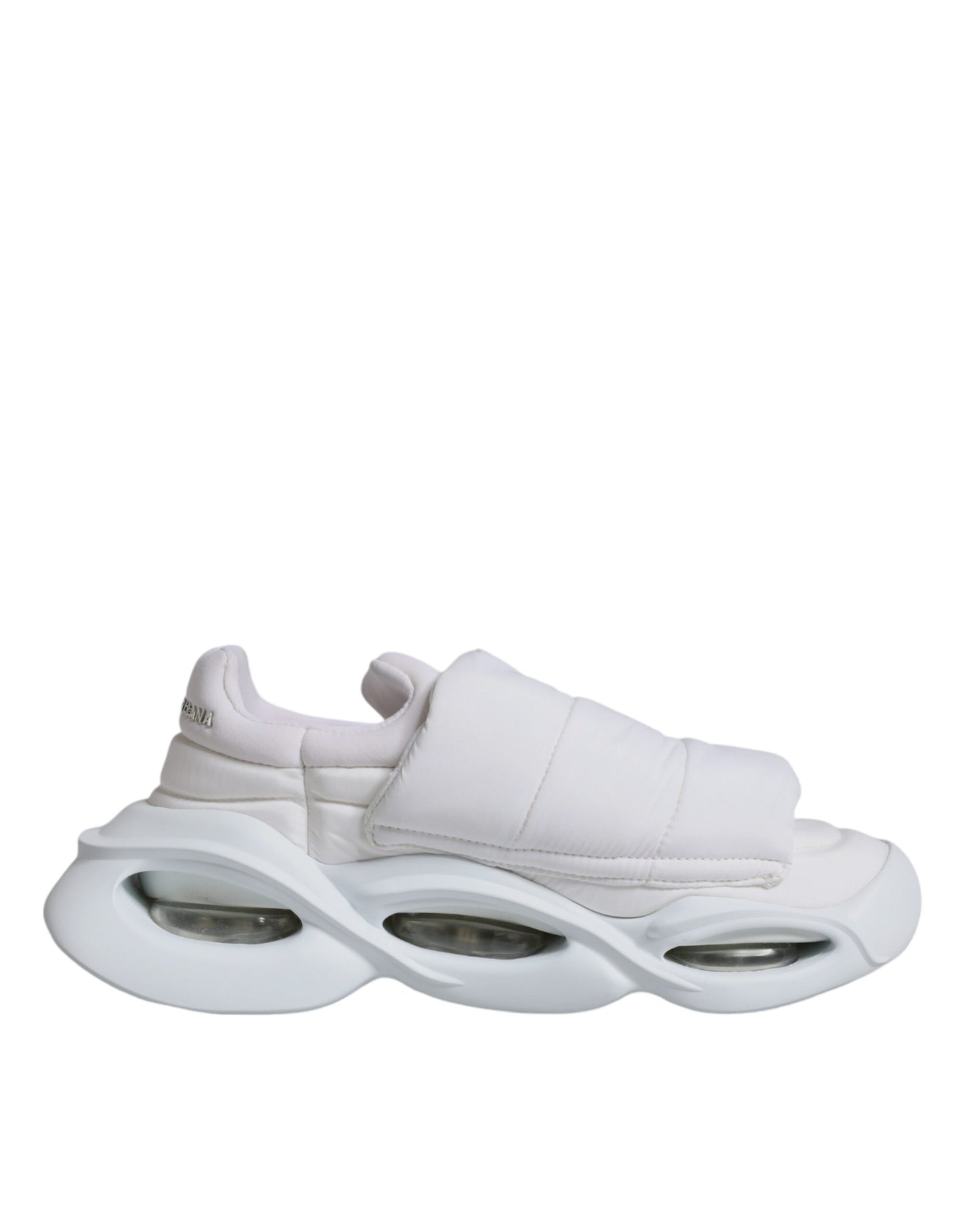 Dolce & Gabbana White Padded Fabric Low Top Sneakers Shoes by Dolce & Gabbana