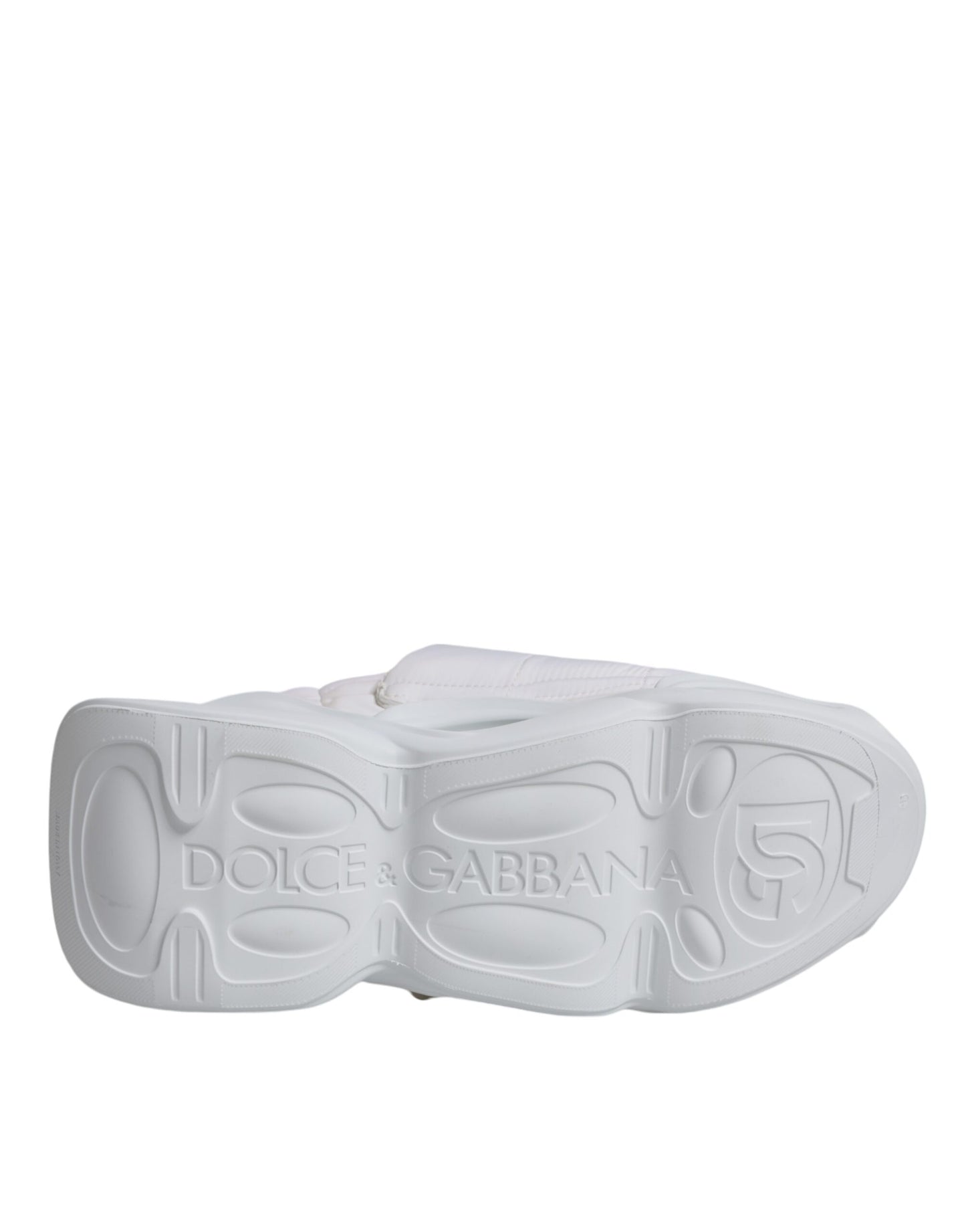 Dolce & Gabbana White Padded Fabric Low Top Sneakers Shoes by Dolce & Gabbana