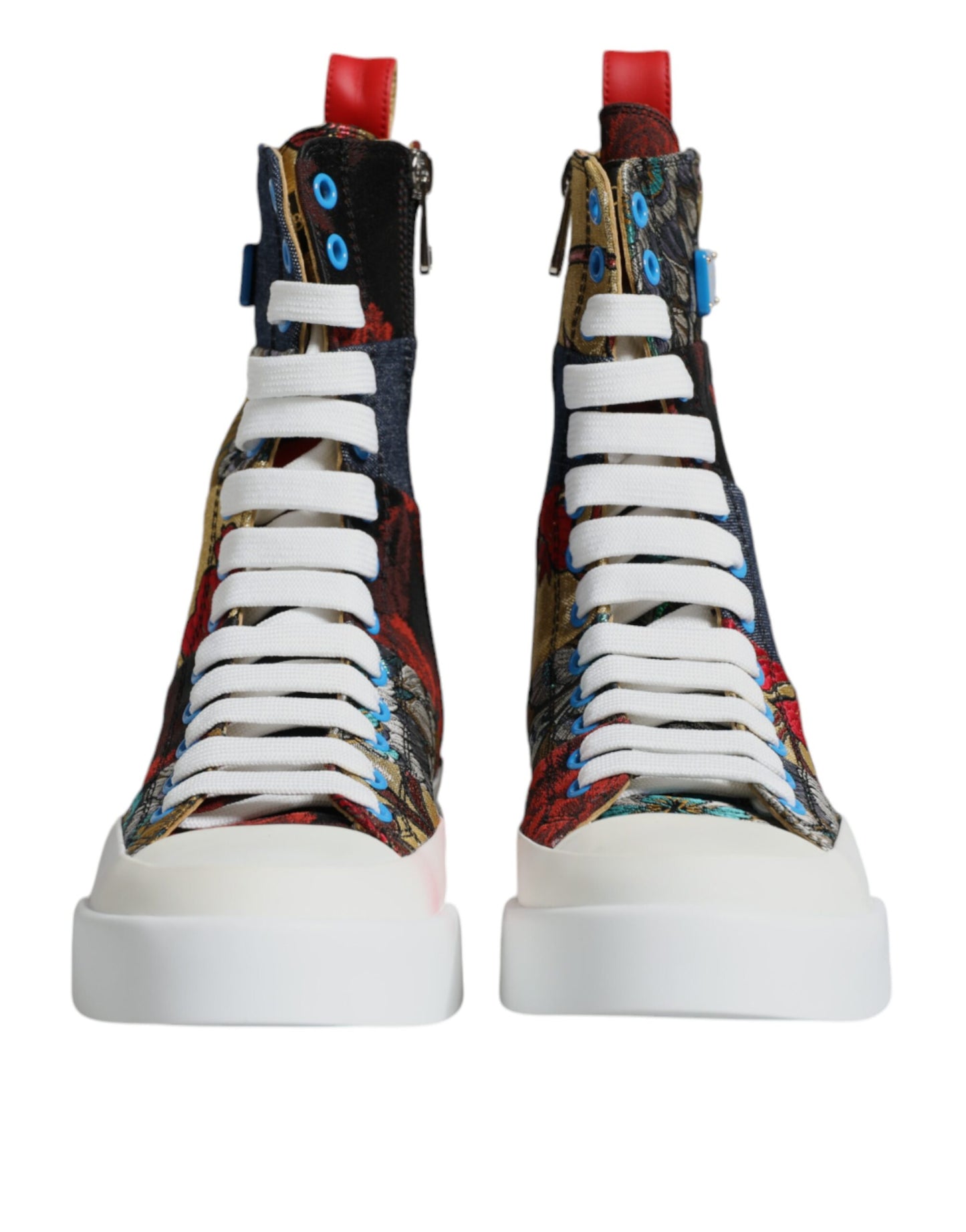 Dolce & Gabbana Multicolor Patchwork High Top Sneakers Shoes by Dolce & Gabbana