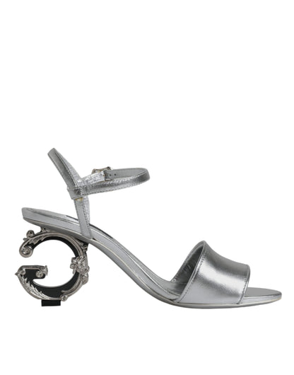 Dolce & Gabbana Silver KEIRA Heels Ankle Strap Sandals Shoes by Dolce & Gabbana
