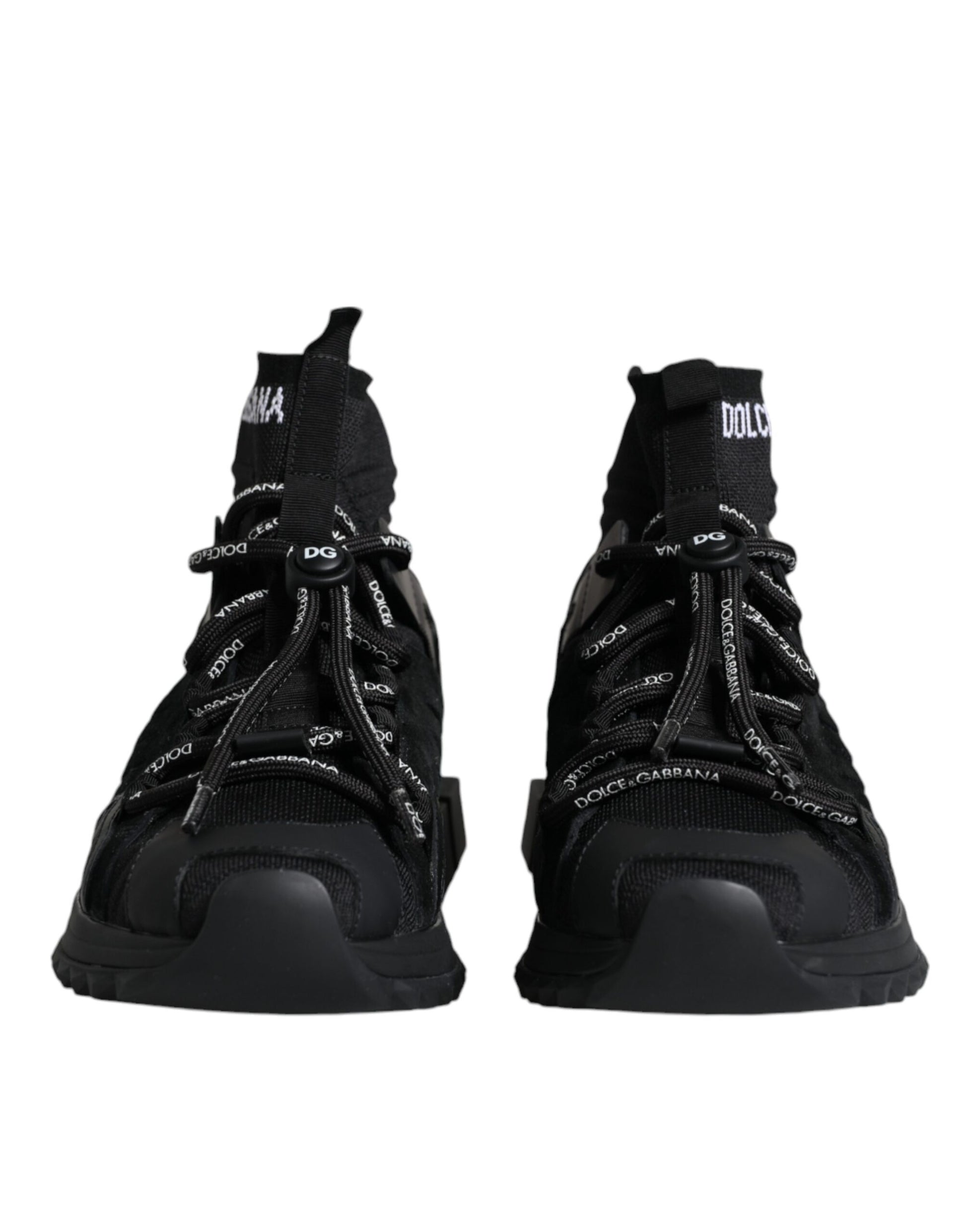 Dolce & Gabbana Black Sorrento Socks Logo Sneakers Shoes by Dolce & Gabbana