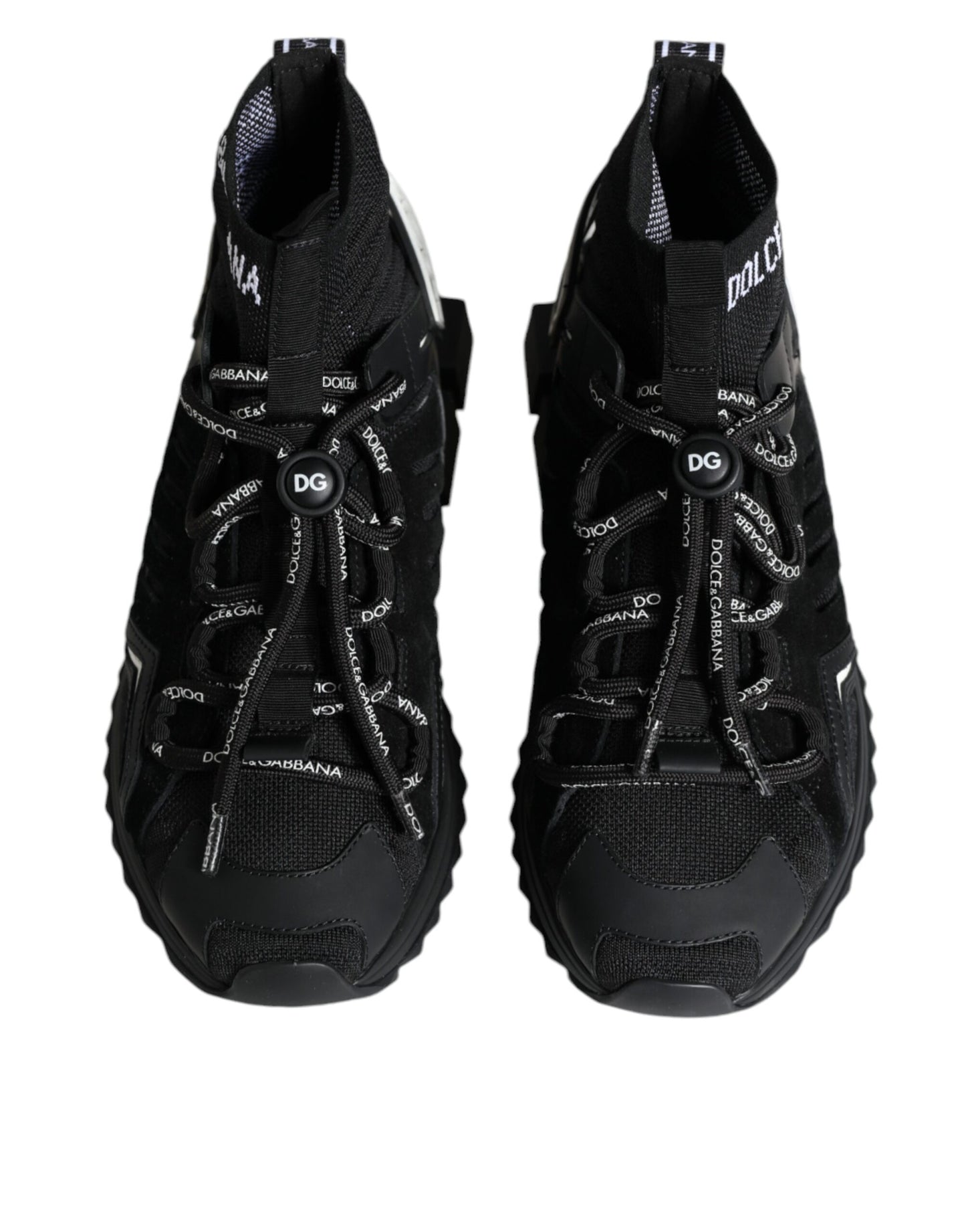 Dolce & Gabbana Black Sorrento Socks Logo Sneakers Shoes by Dolce & Gabbana