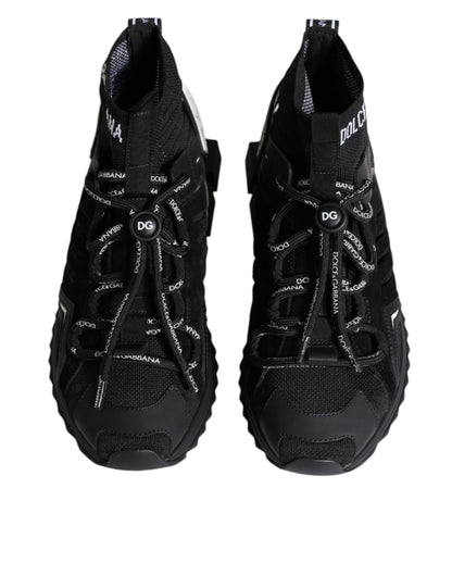 Dolce & Gabbana Black Sorrento Socks Logo Sneakers Shoes by Dolce & Gabbana