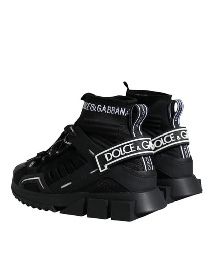 Dolce & Gabbana Black Sorrento Socks Logo Sneakers Shoes by Dolce & Gabbana