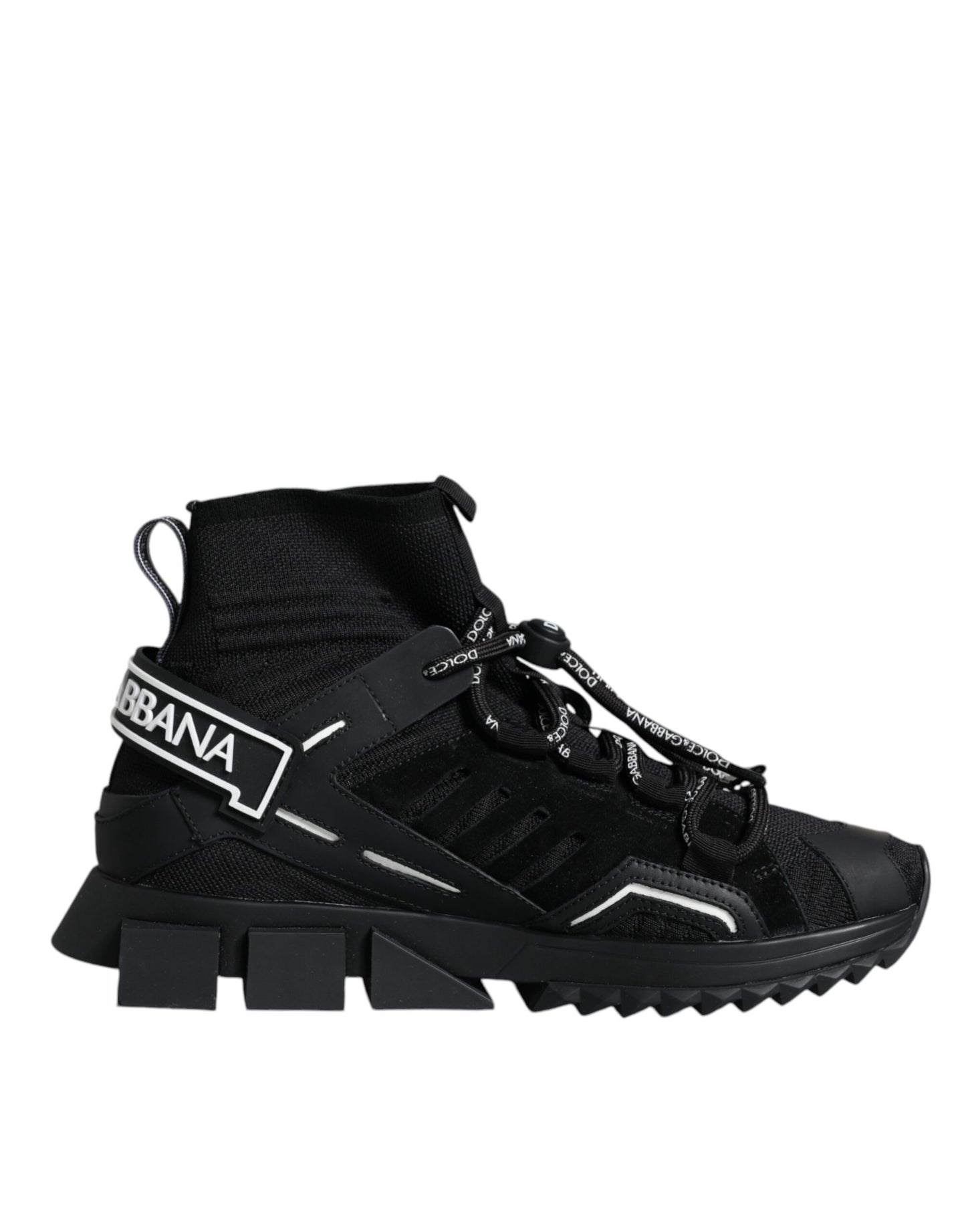 Dolce & Gabbana Black Sorrento Socks Logo Sneakers Shoes by Dolce & Gabbana