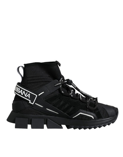 Dolce & Gabbana Black Sorrento Socks Logo Sneakers Shoes by Dolce & Gabbana