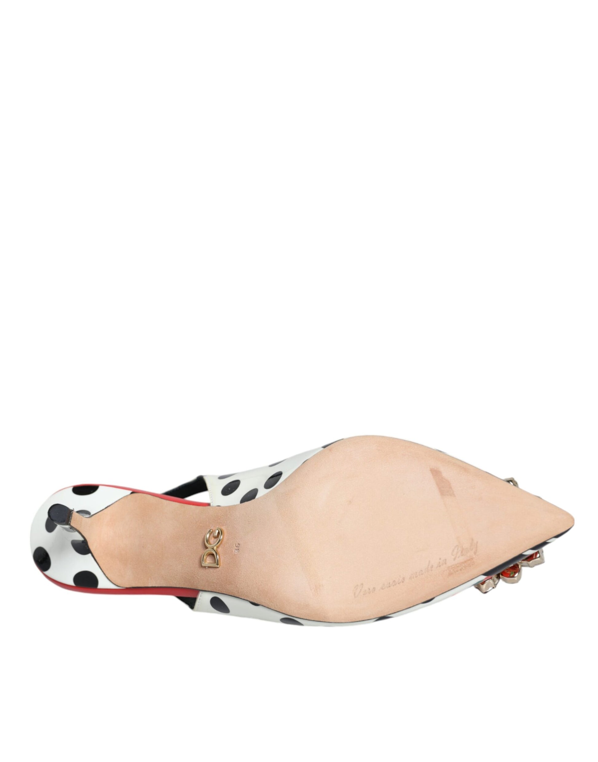 Dolce & Gabbana Multicolor Leather Crystal Heels Slingback Shoes by Dolce & Gabbana