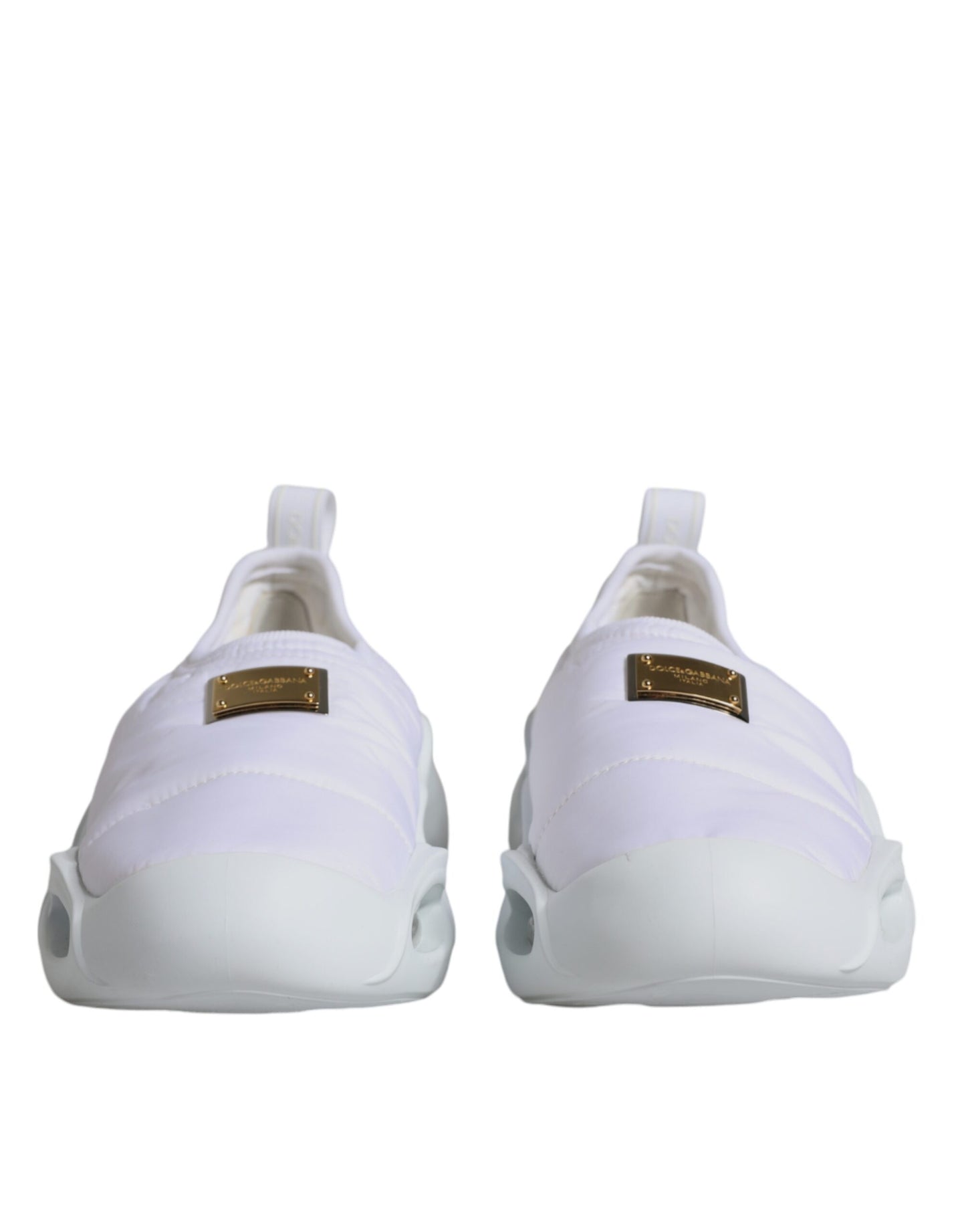 Dolce & Gabbana White Padded Fabric Low Top Sneakers Shoes by Dolce & Gabbana