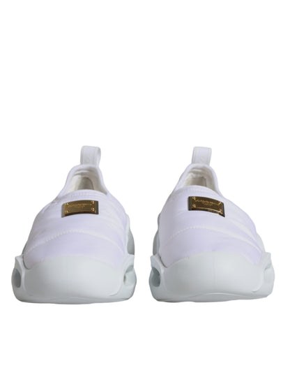 Dolce & Gabbana White Padded Fabric Low Top Sneakers Shoes by Dolce & Gabbana