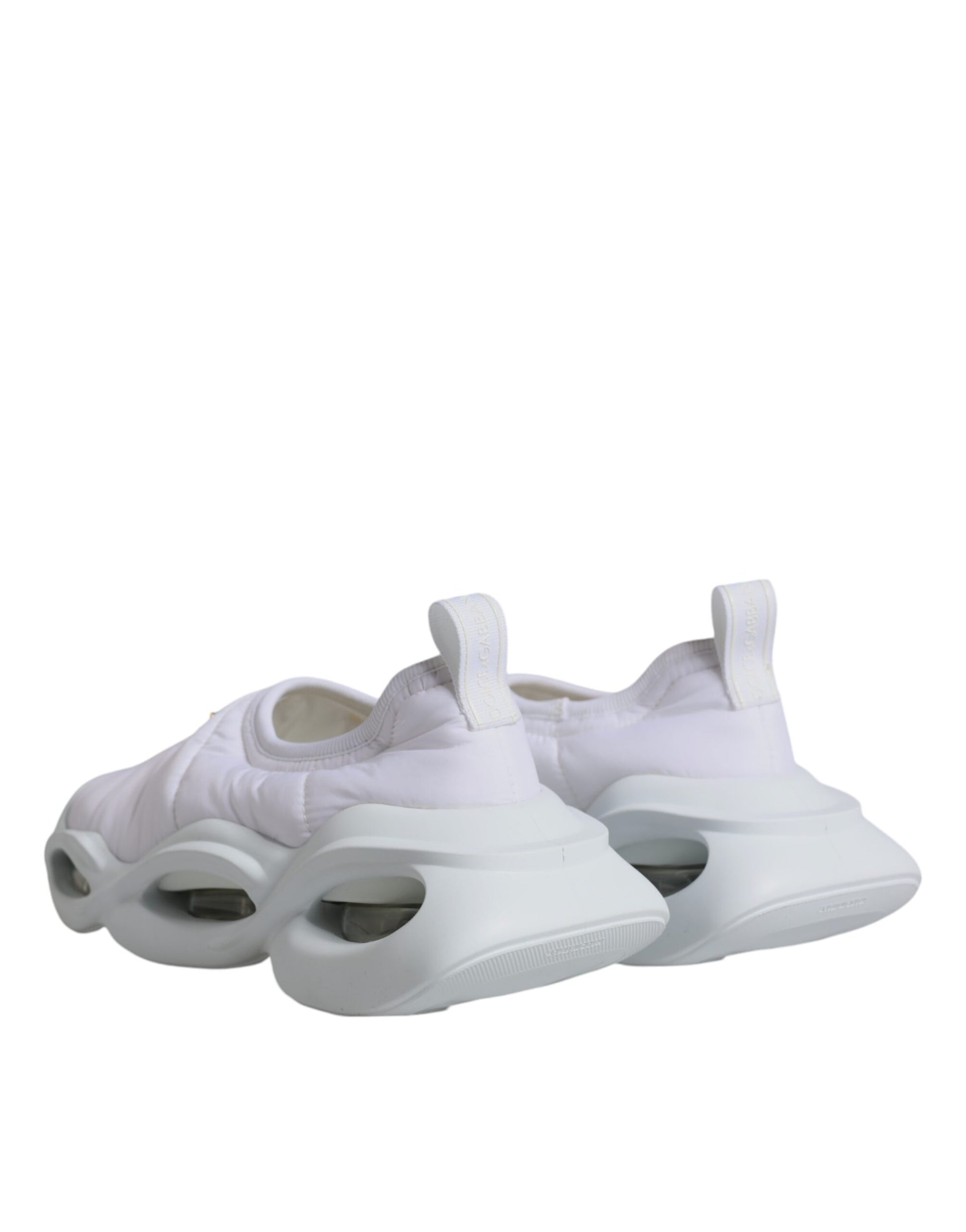 Dolce & Gabbana White Padded Fabric Low Top Sneakers Shoes by Dolce & Gabbana