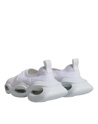Dolce & Gabbana White Padded Fabric Low Top Sneakers Shoes by Dolce & Gabbana