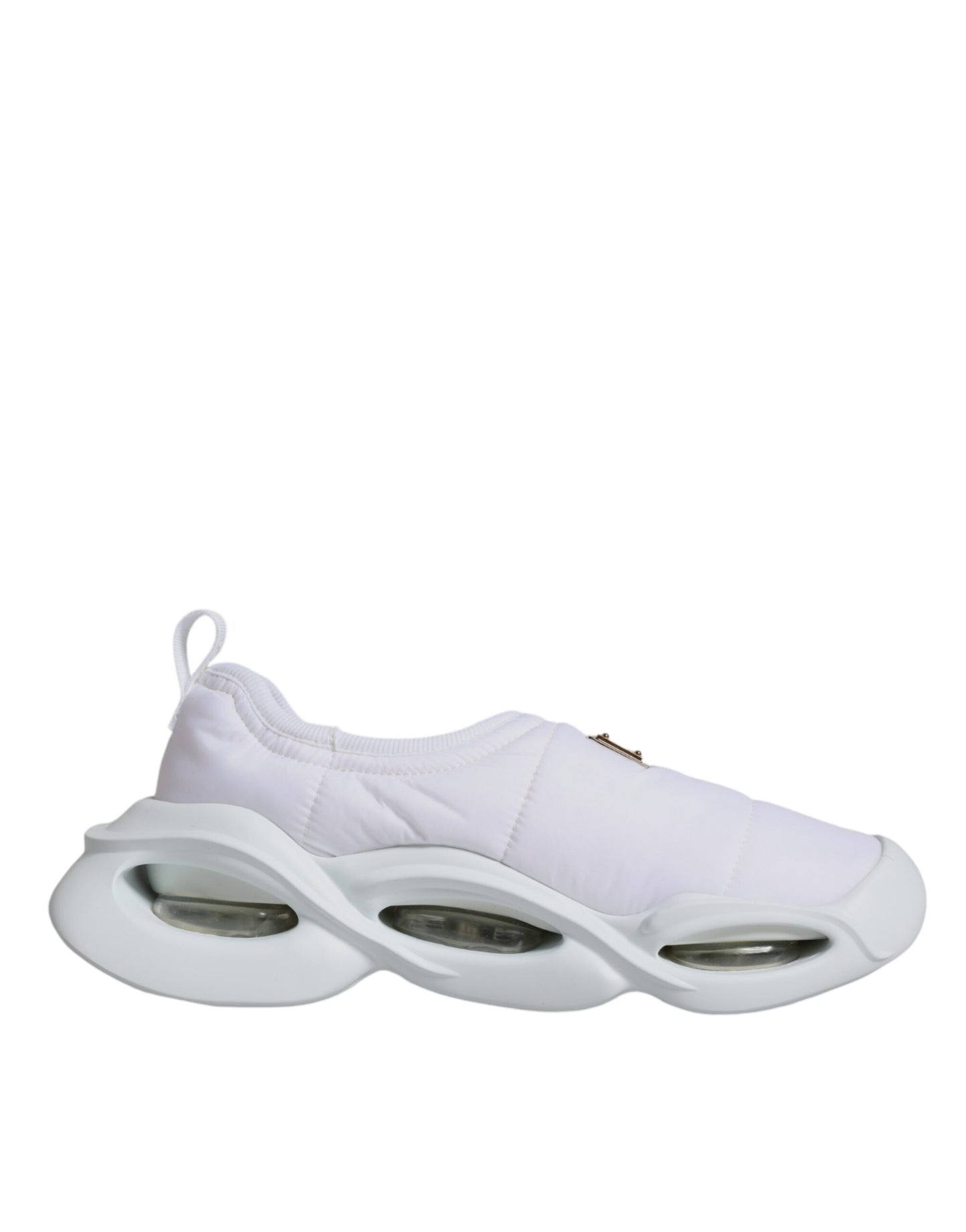 Dolce & Gabbana White Padded Fabric Low Top Sneakers Shoes by Dolce & Gabbana