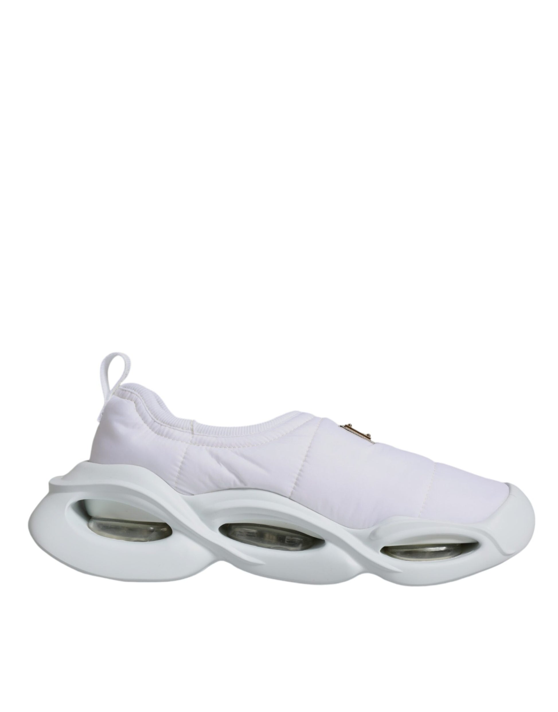 Dolce & Gabbana White Padded Fabric Low Top Sneakers Shoes by Dolce & Gabbana