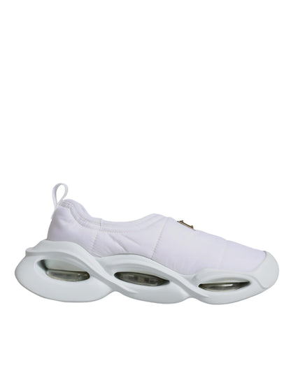 Dolce & Gabbana White Padded Fabric Low Top Sneakers Shoes by Dolce & Gabbana